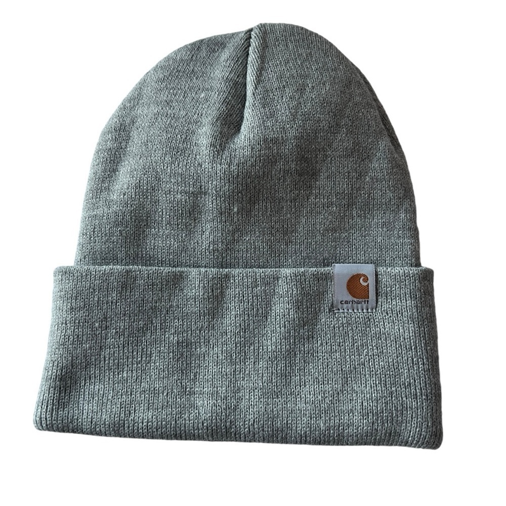 Carhartt Unisex Ribbed Knit Cuff Beanie in Heather Grey Color